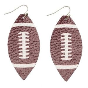 Faux leather football earrings